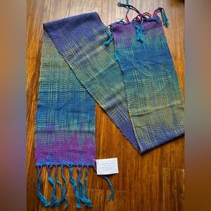 Colorful Handwoven Scarf with Fringe